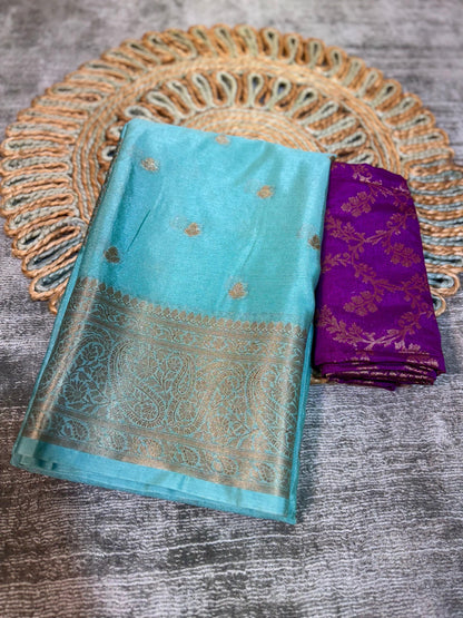 Banarasi soft warm silk fabric