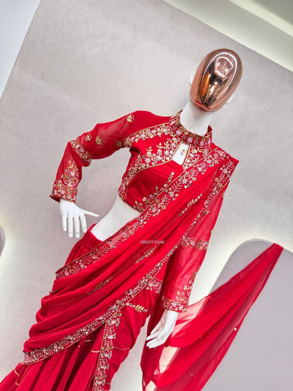 Lehnga Saree Georgette fabric