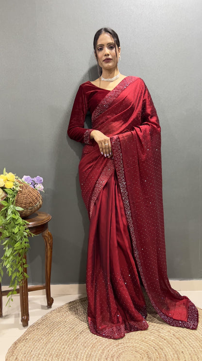 Ready to wear saree with swaroski work