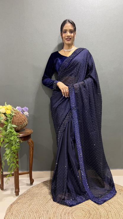 Ready to wear saree with swaroski work