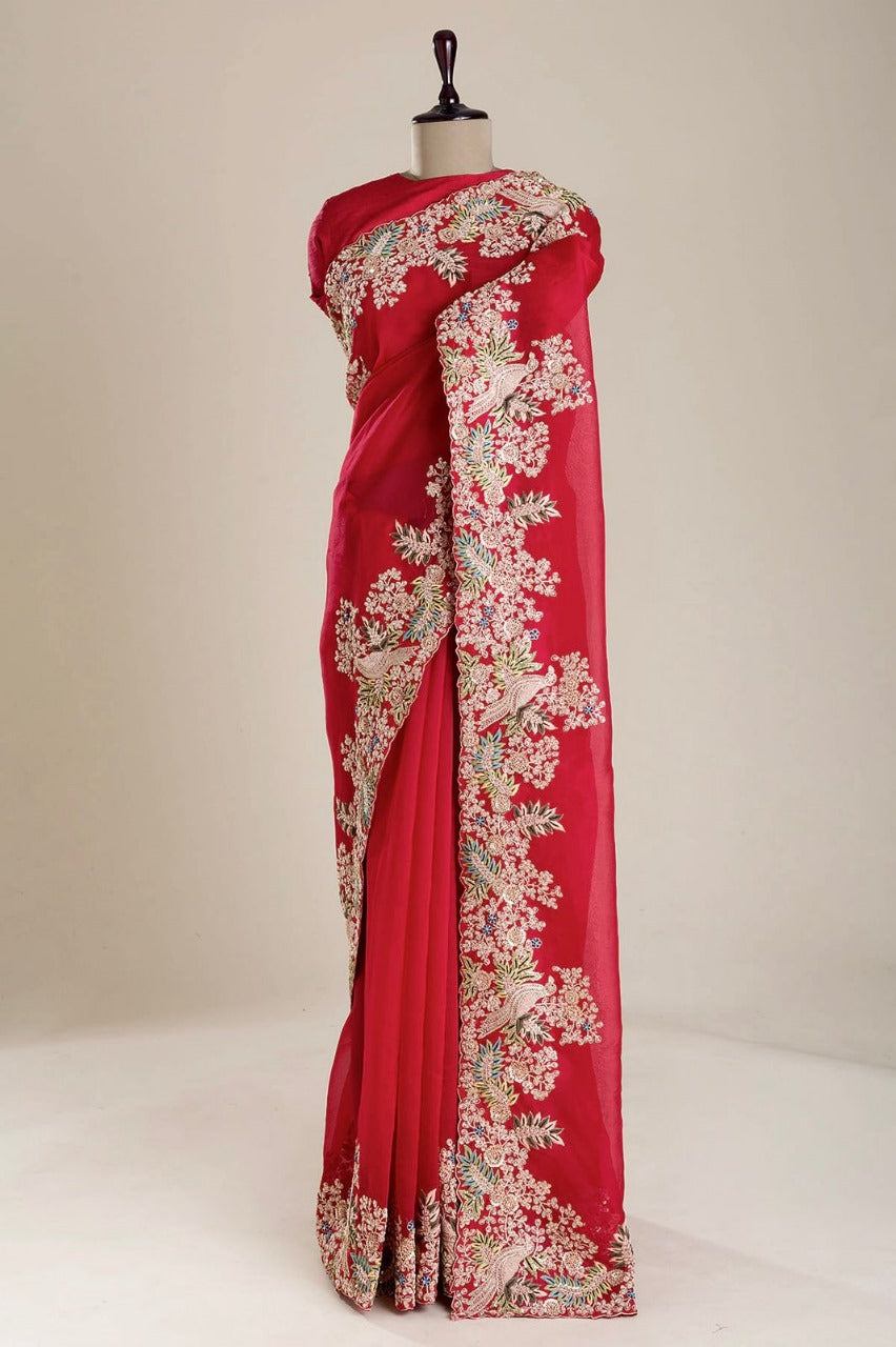 Jimmy Choo Silk Embroidery Saree