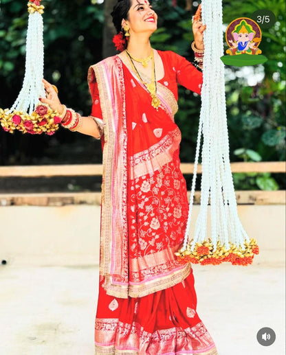 Viscose Dolla Silk Saree with zari lace border