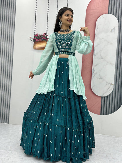 Chinnon Lehnga with crop top