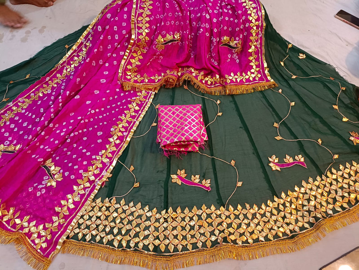 Chinon Lehnga chunni in rajputi style