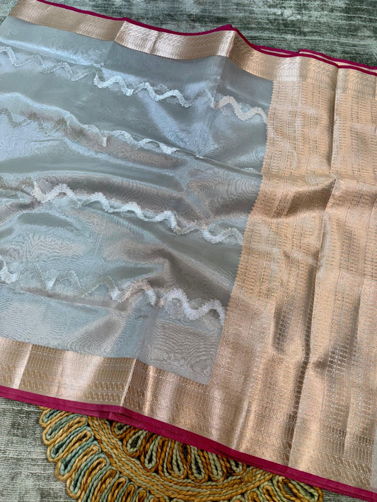 Banarasi Handloom soft tissue silk fabric