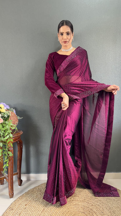 Ready to wear saree with swaroski work