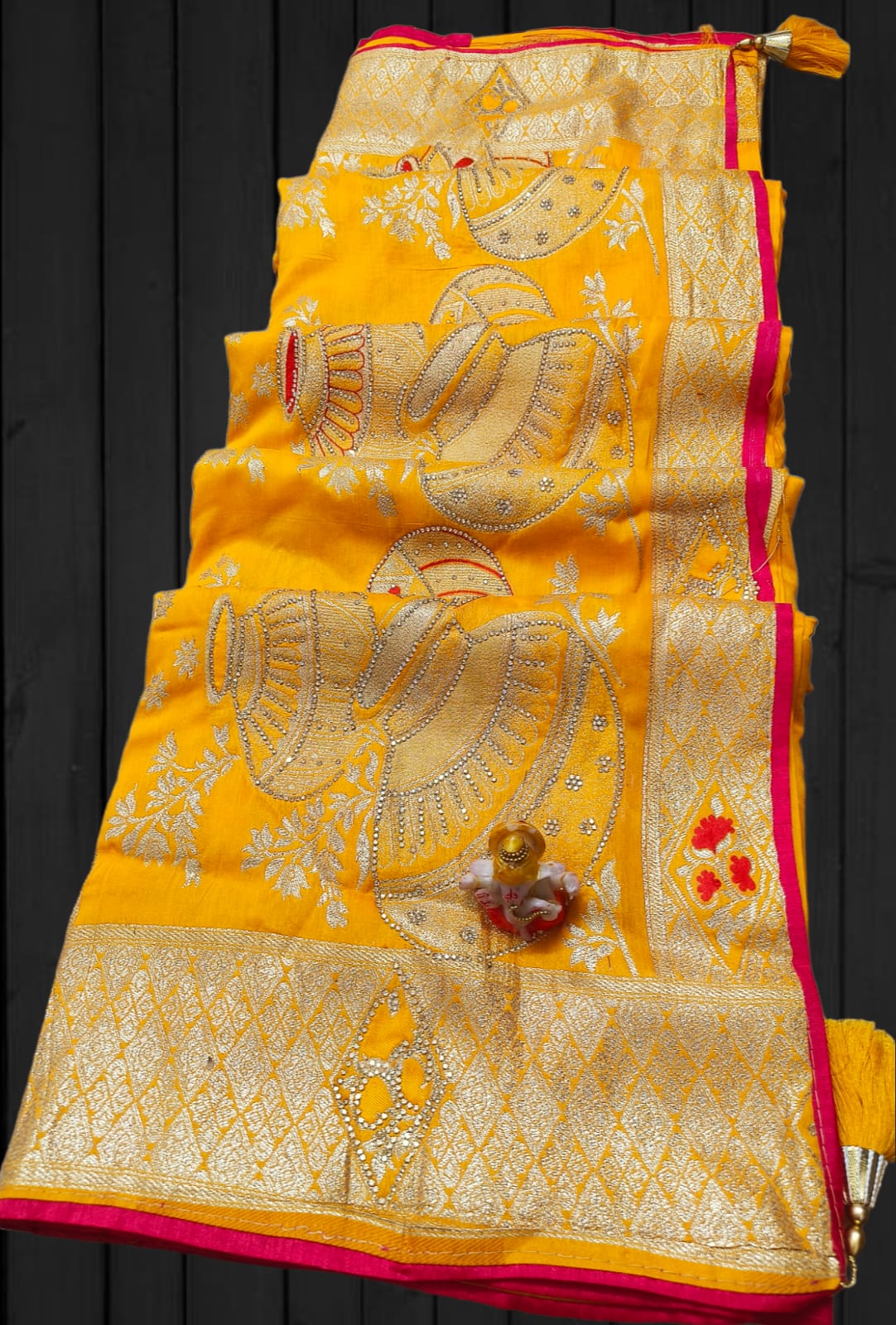 Dola Silk with sirowski work
