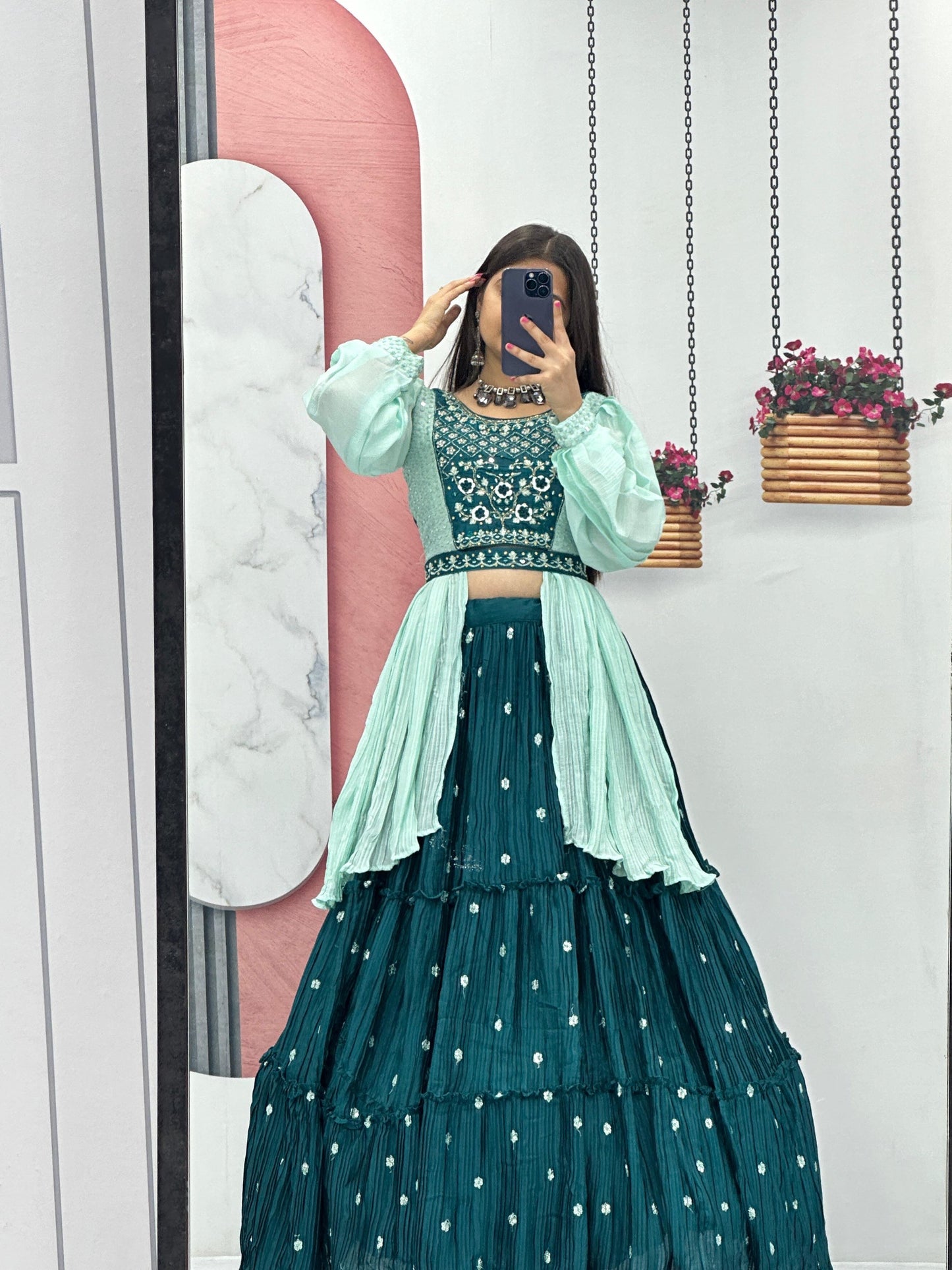 Chinnon Lehnga with crop top