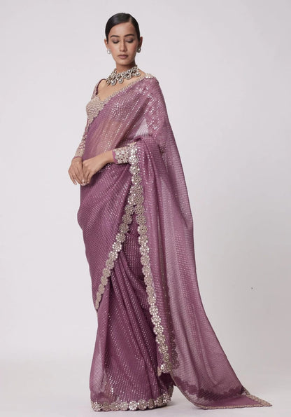 Mirror work saree