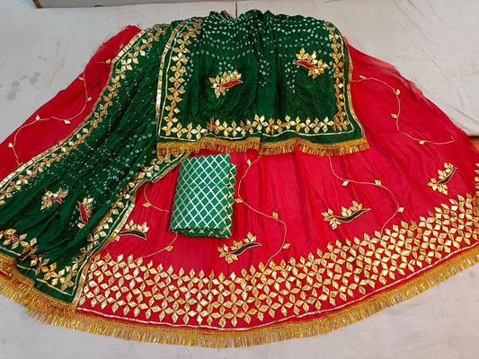 Chinon Lehnga chunni in rajputi style