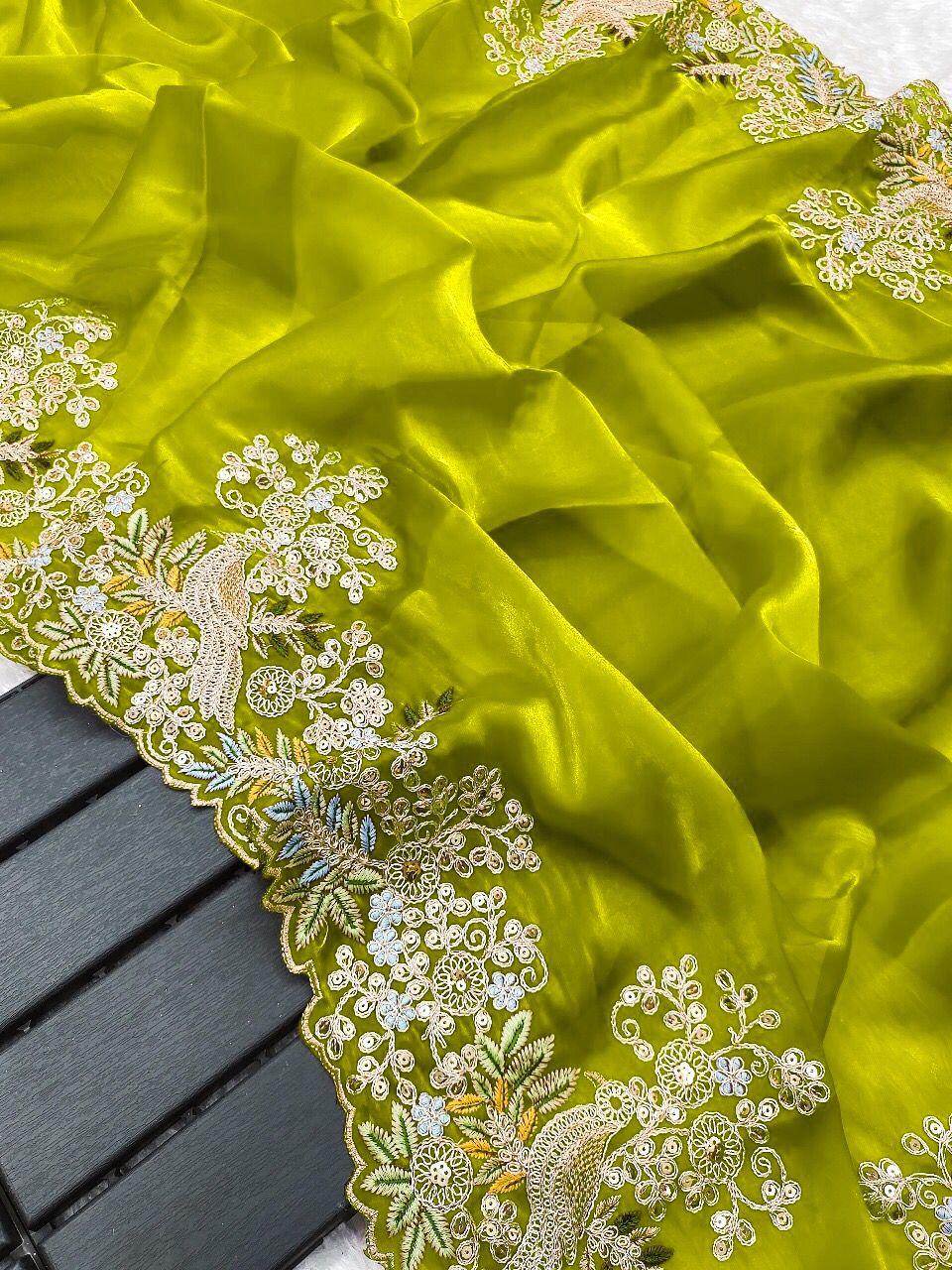 Jimmy Choo Silk Embroidery Saree