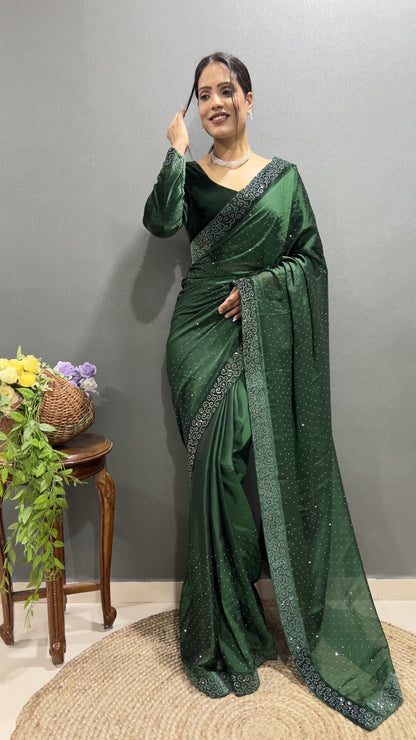 Ready to wear saree with swaroski work