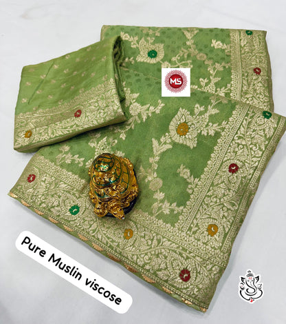 MUSLIN VISCOSE SAREE