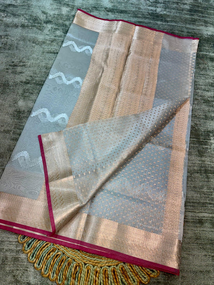 Banarasi Handloom soft tissue silk fabric
