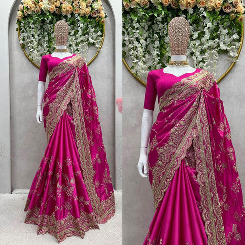 soft rangoli embroidery saree  | Advikafashionstudio