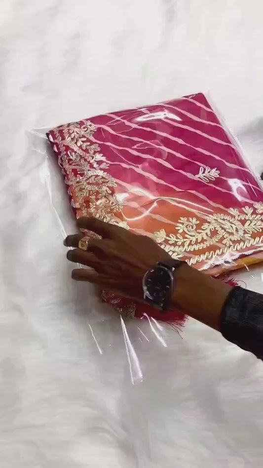 Chinnon fabric saree